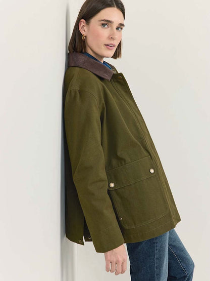 Cascades Canvas Barn Coat - Dark Olive