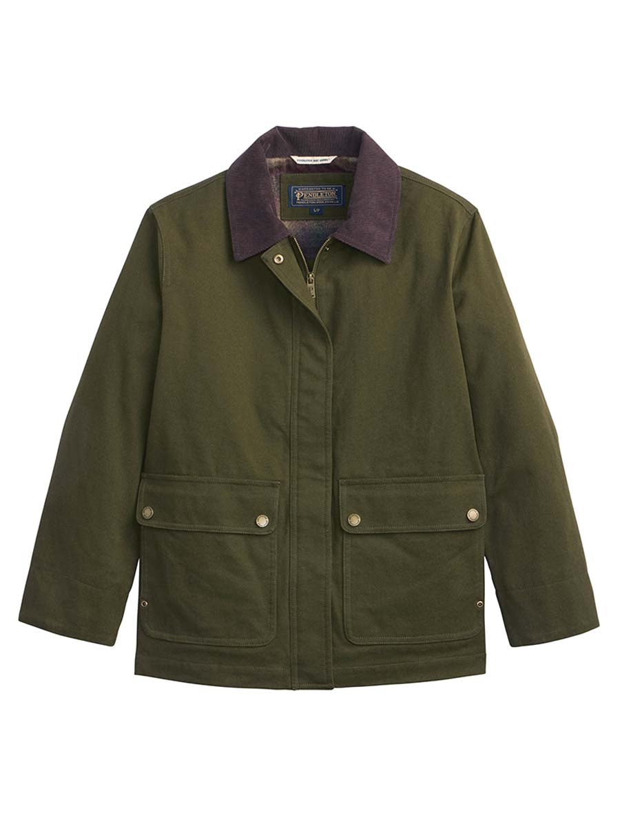 Cascades Canvas Barn Coat - Dark Olive