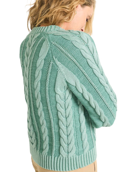 Cotton Cable Cardigan - Teal