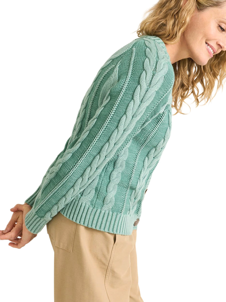 Cotton Cable Cardigan - Teal