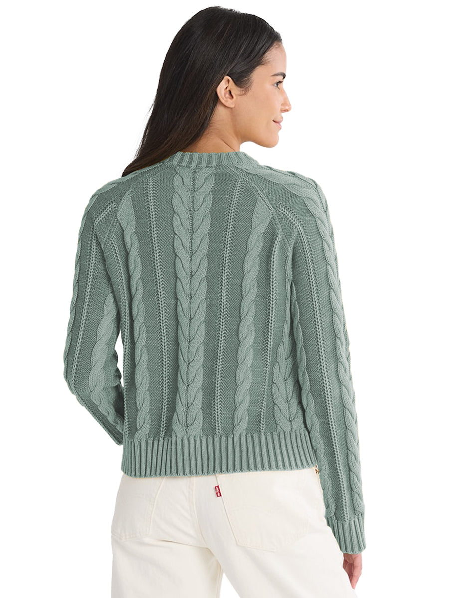 Cotton Cable Sweater - Sage