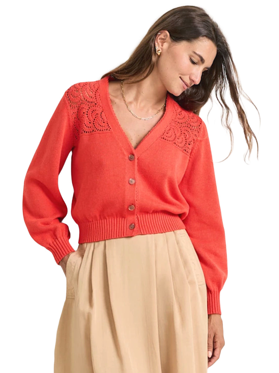 Crochet Cotton Cardigan - Poppy
