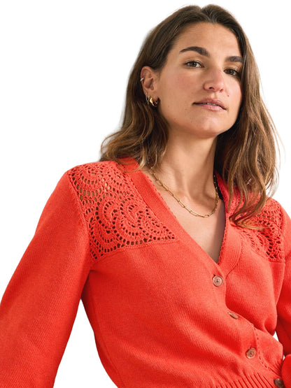 Crochet Cotton Cardigan - Poppy