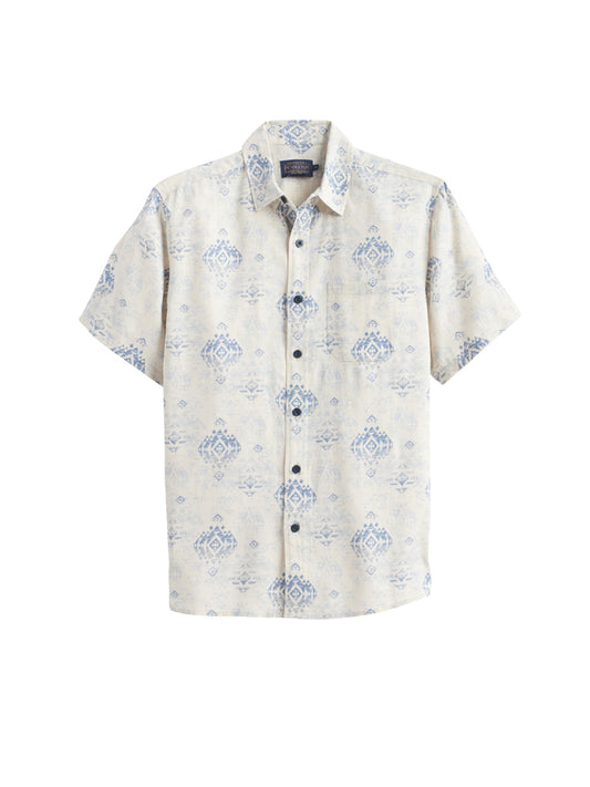 Dawson Linen Short Sleeve Shirt - Agate Beach Blue