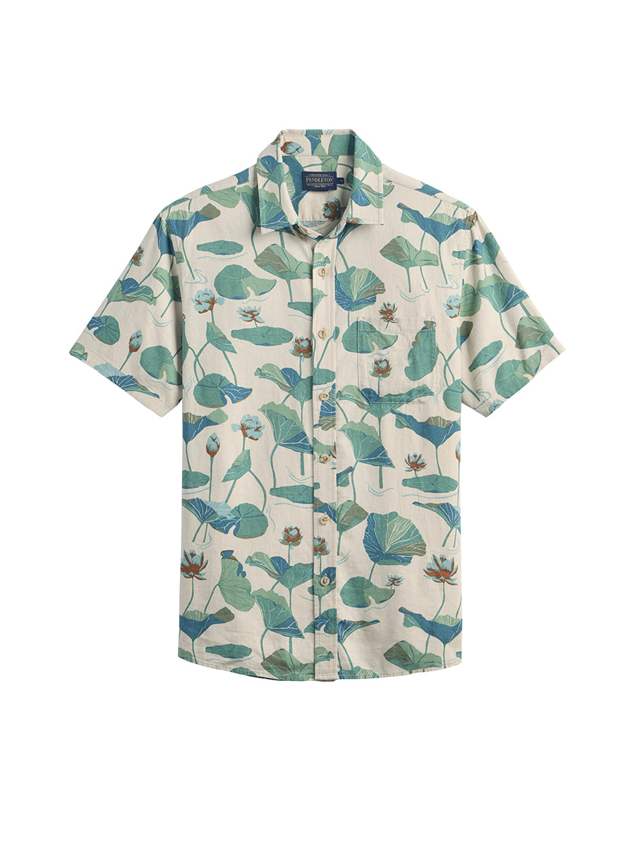 Dawson Linen Short Sleeve Shirt - Lily Pad Tan