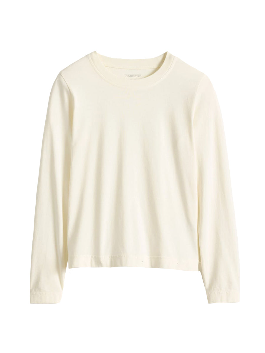 Deschutes Crew Neck Long Sleeve Tee - White