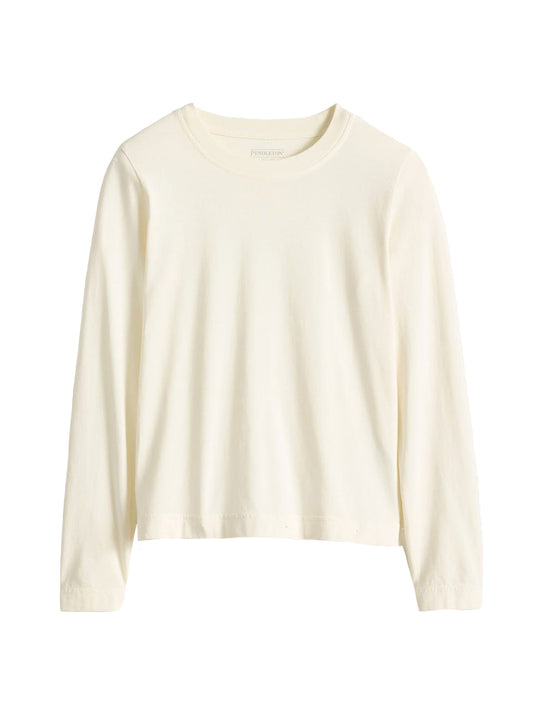 Deschutes Crew Neck Long Sleeve Tee - White