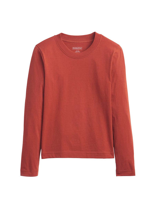 Deschutes Crew Neck Long Sleeve Tee - Red