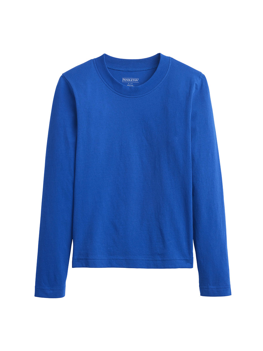 Deschutes Crew Neck Long Sleeve Tee - Cobalt