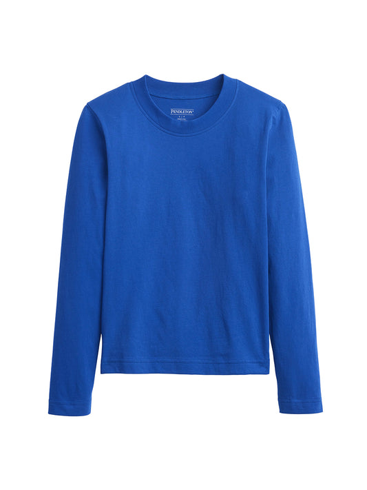 Deschutes Crew Neck Long Sleeve Tee - Cobalt