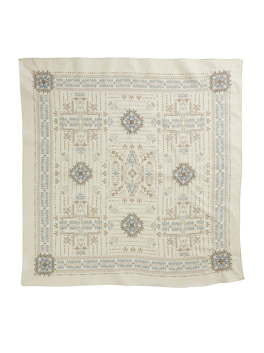 Embroidered Bandana - Laurel Grove Ivory