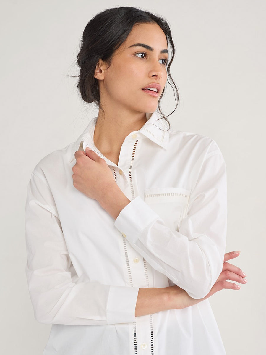 Everly Poplin Shirt - White