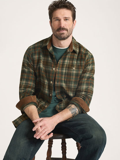 Fremont Flannel Shirt - Olive & Rust Plaid