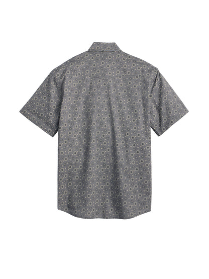 Laramie Short Sleeve Snap-Front Shirt - Grey Ditsy Floral