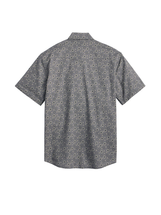 Laramie Short Sleeve Snap-Front Shirt - Grey Ditsy Floral