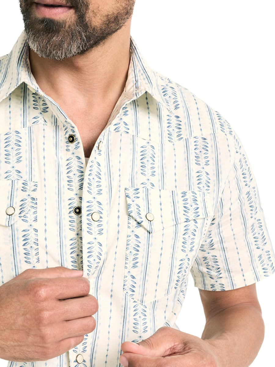 Laramie Short Sleeve Snap-Front Shirt - Laurel Grove Stripe