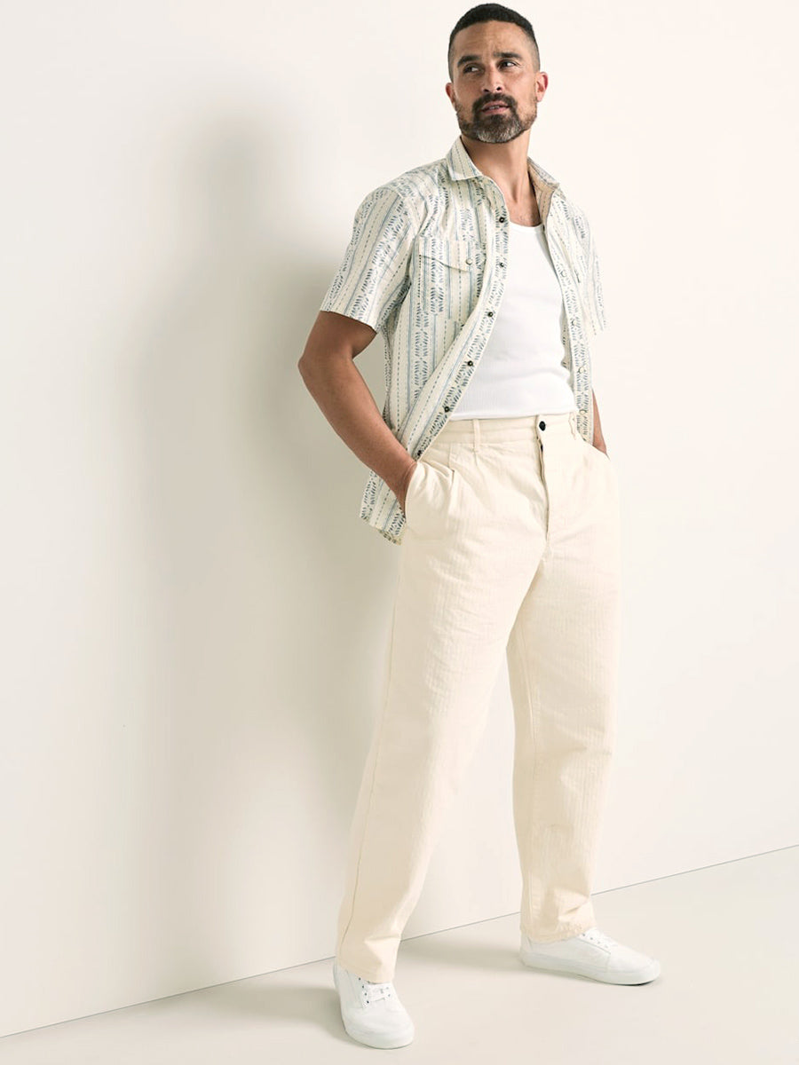 Laramie Short Sleeve Snap-Front Shirt - Laurel Grove Stripe