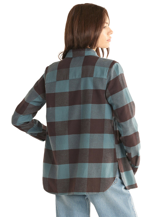 Madison Flannel Shirt - Shale & Coffee Buffalo Check