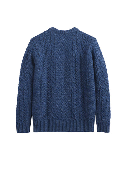 Men's Fisherman Crew - Navy Donegal