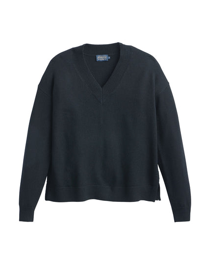 Merino V-Neck Sweater - Black