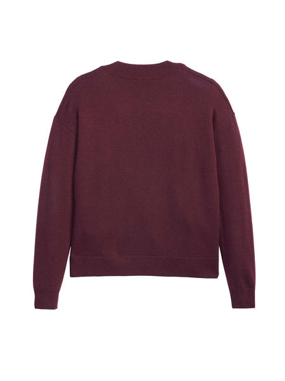 Merino V-Neck Sweater - Wine