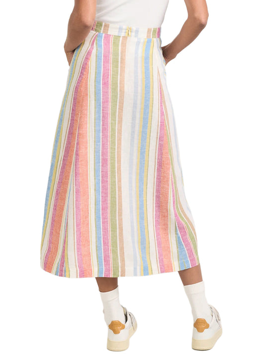 Midi Skirt - Ivory Multi Stripe