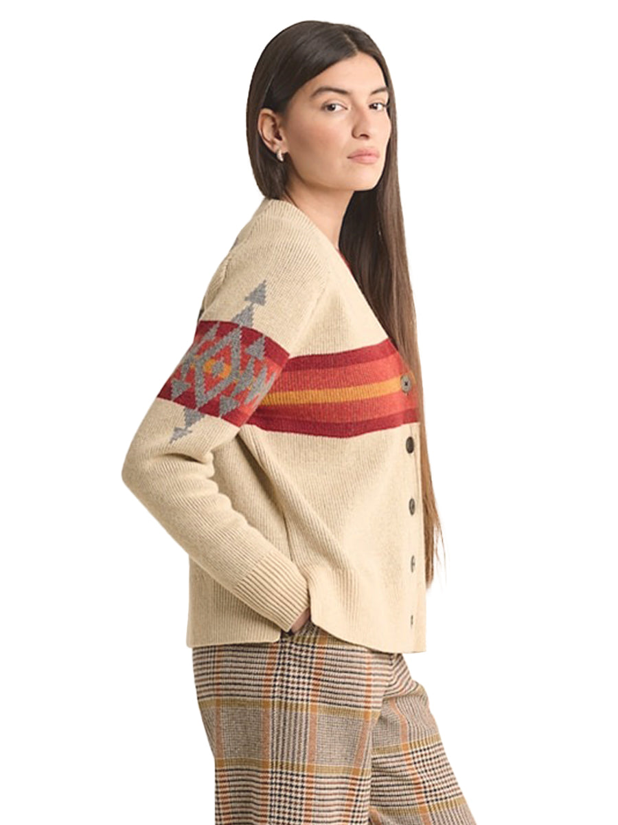 Oversized Graphic Cardigan - Tan