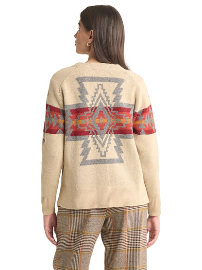 Oversized Graphic Cardigan - Tan