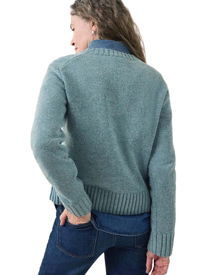 Relaxed Shetland Crew Sweater - Sea Glass Blue Heather