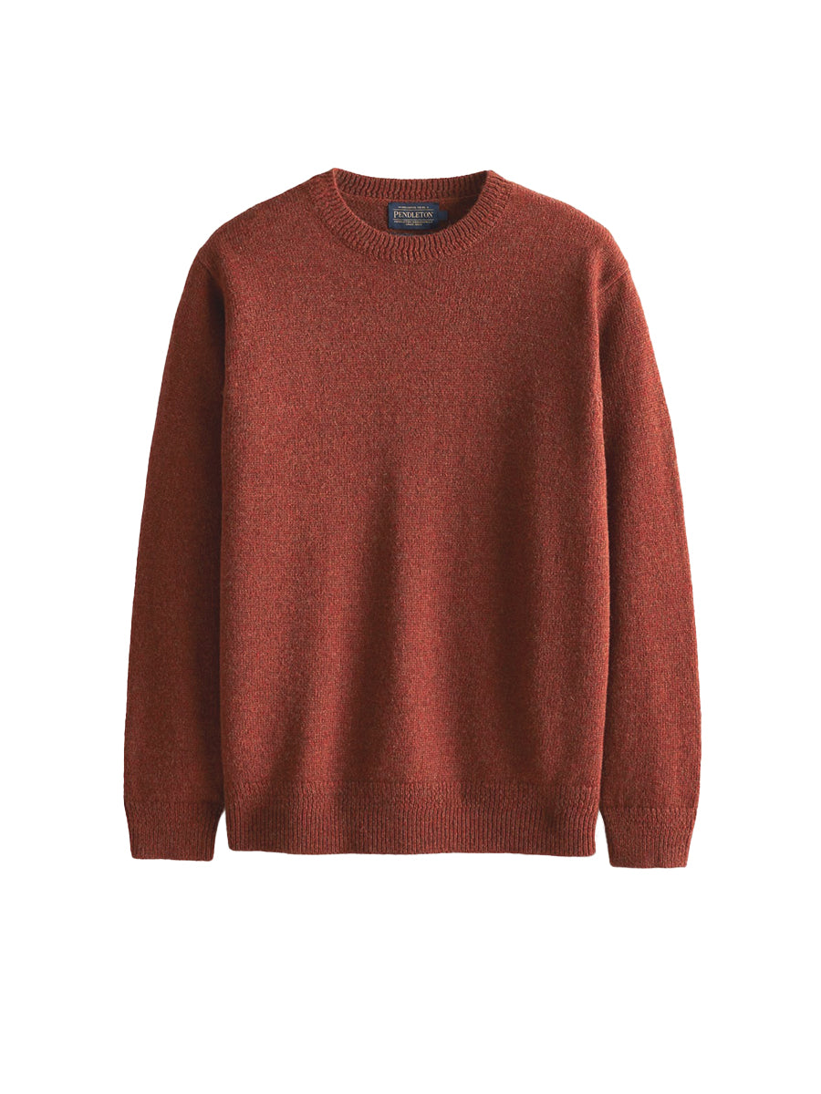 Shetland Crew Sweater - Fired Brick Heather