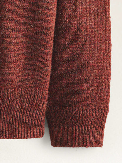 Shetland Crew Sweater - Fired Brick Heather