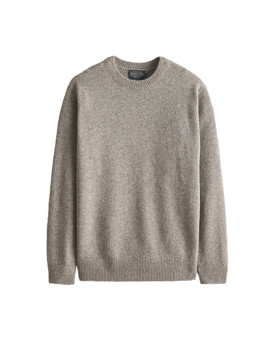 Shetland Crew Sweater - Stone Heather