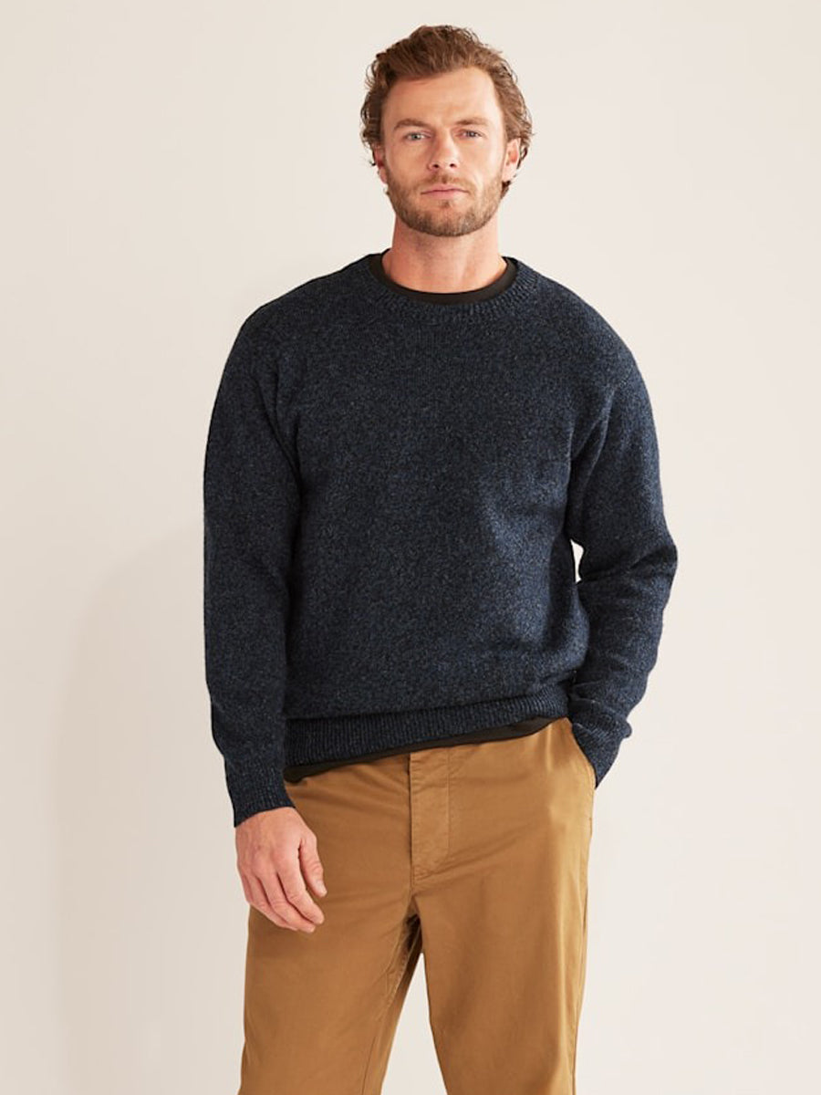 Shetland Crew Sweater - Fired Brick Heather