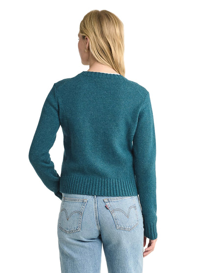 Women's Shetland Crewneck Sweater - Deep Teal