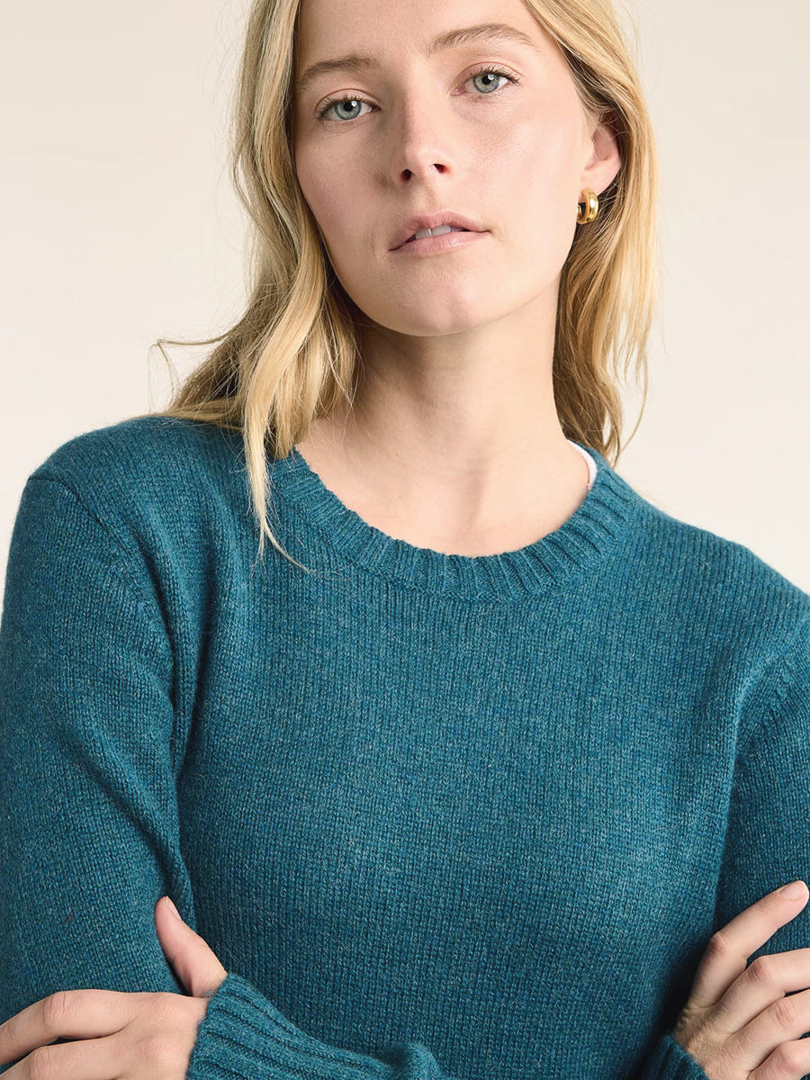 Women's Shetland Crewneck Sweater - Deep Teal