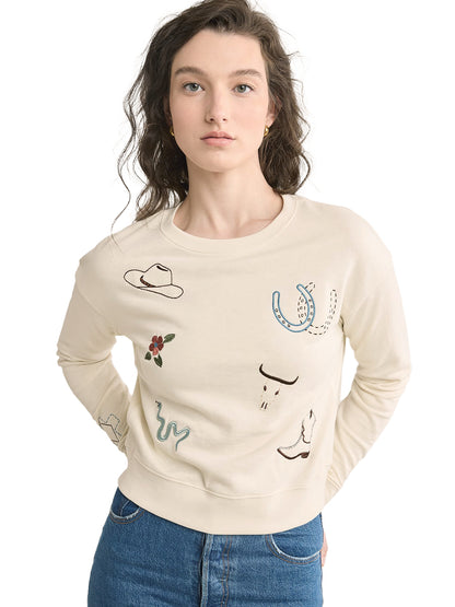 Souvenir Terry Crewneck Sweatshirt - Ivory