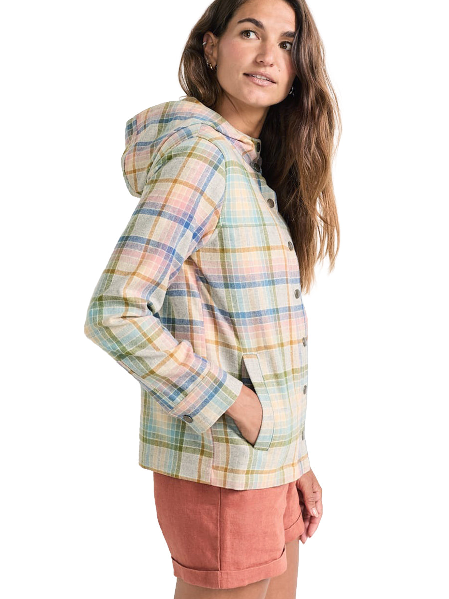 Trailside Wool Hoodie - Pink & Blue Plaid