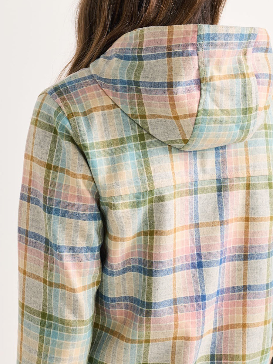 Trailside Wool Hoodie - Pink & Blue Plaid