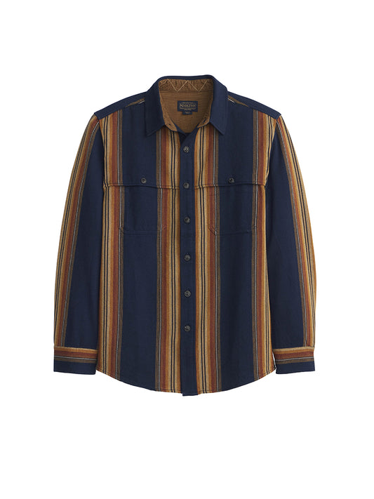 Weston Flannel Shirt - Navy Multi Stripe