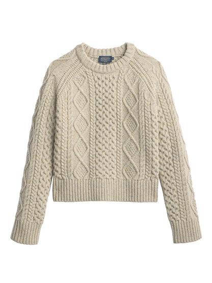 Women's Fisherman Sweater - Tan Donegal