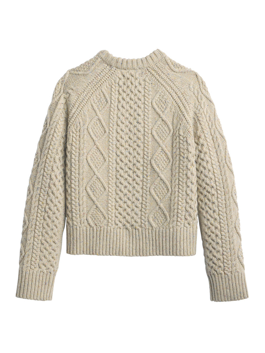 Women's Fisherman Sweater - Tan Donegal