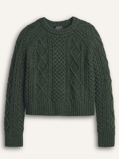 Women's Fisherman Sweater - Dark Fir