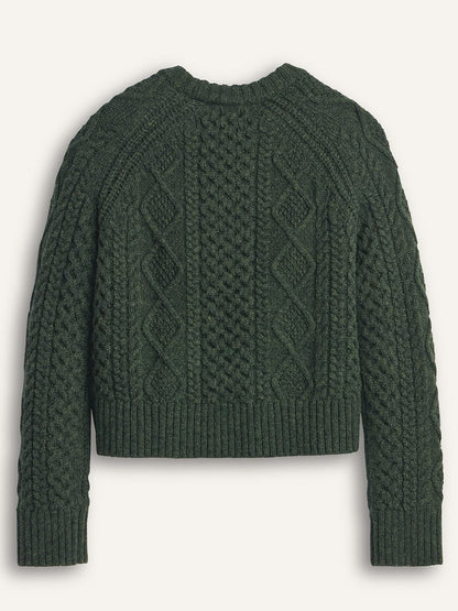 Women's Fisherman Sweater - Dark Fir