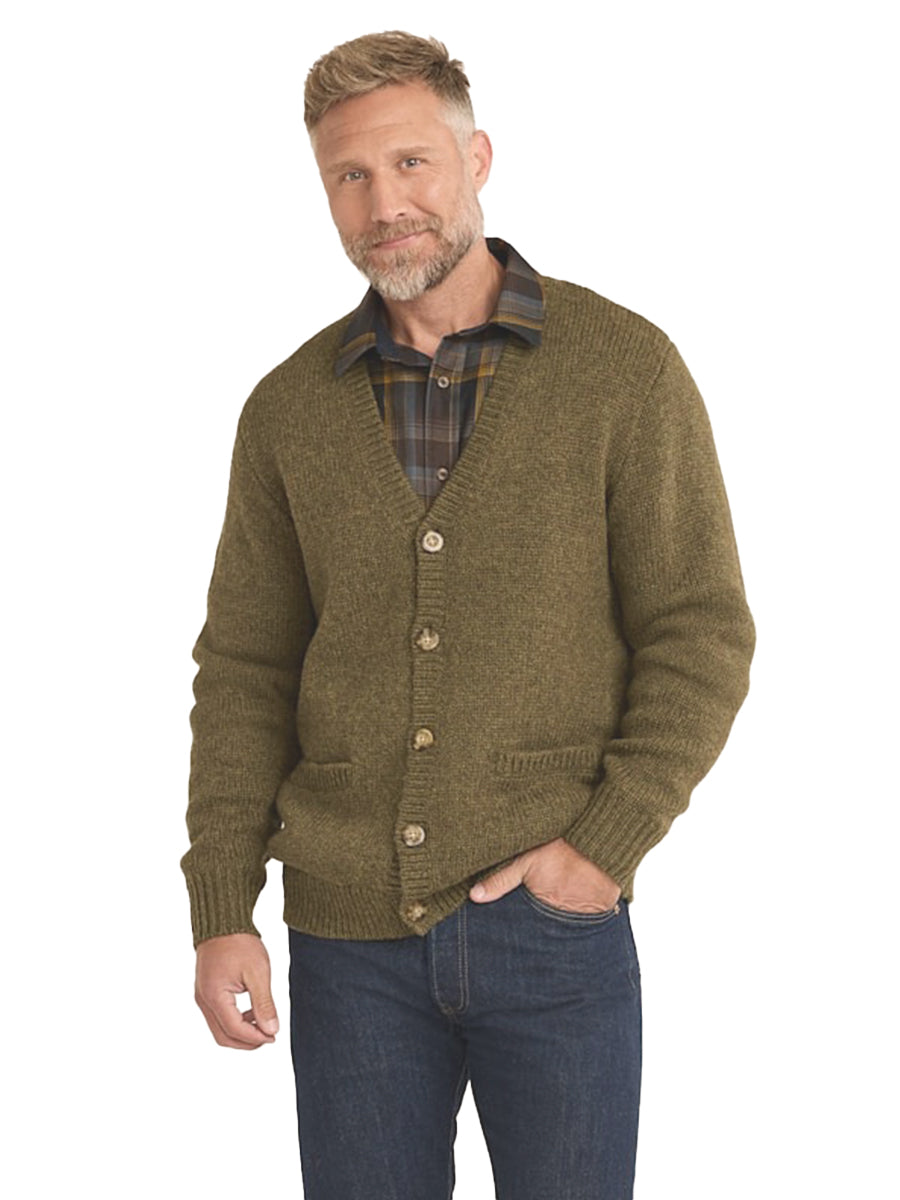 Wool Classic Cardigan - Moss Heather