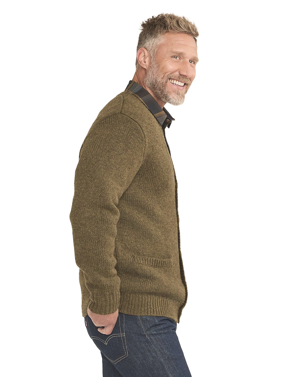 Wool Classic Cardigan - Moss Heather