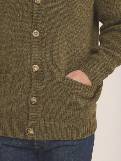 Wool Classic Cardigan - Moss Heather