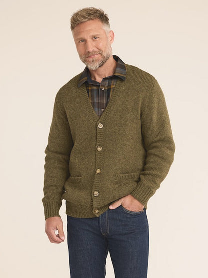 Wool Classic Cardigan - Stone Heather