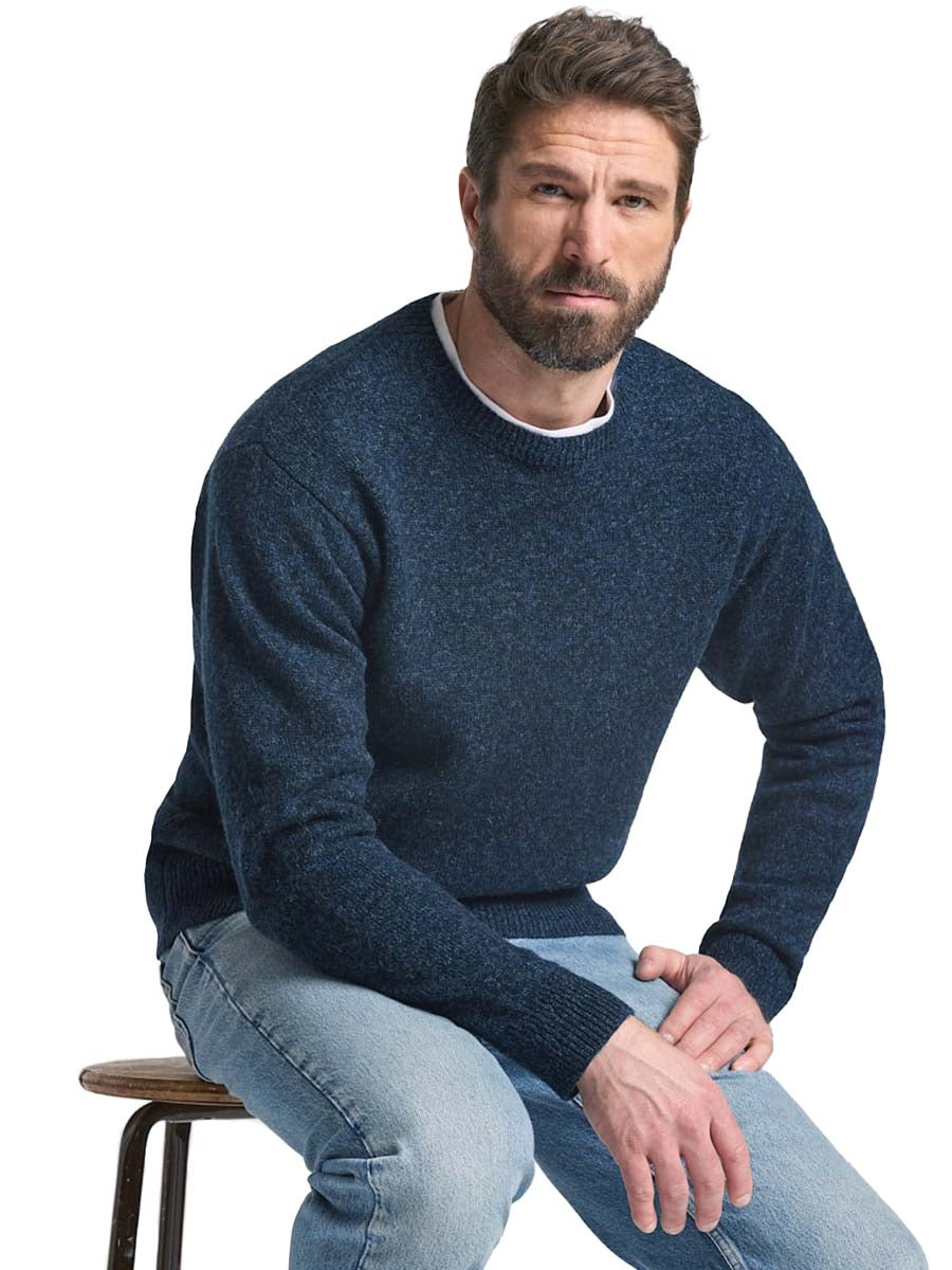 Wool Crew Sweater - Indigo Heather