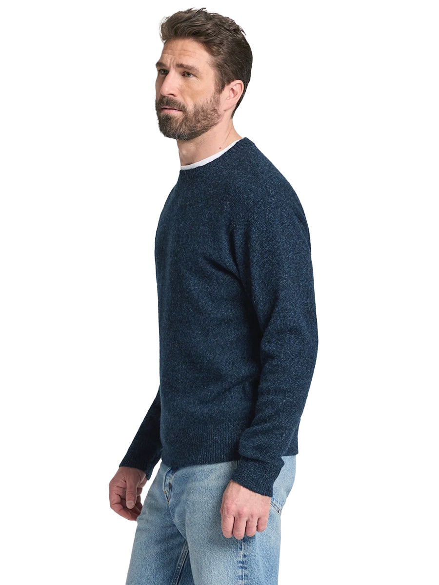 Wool Crew Sweater - Indigo Heather