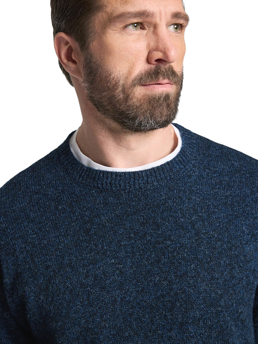 Wool Crew Sweater - Indigo Heather